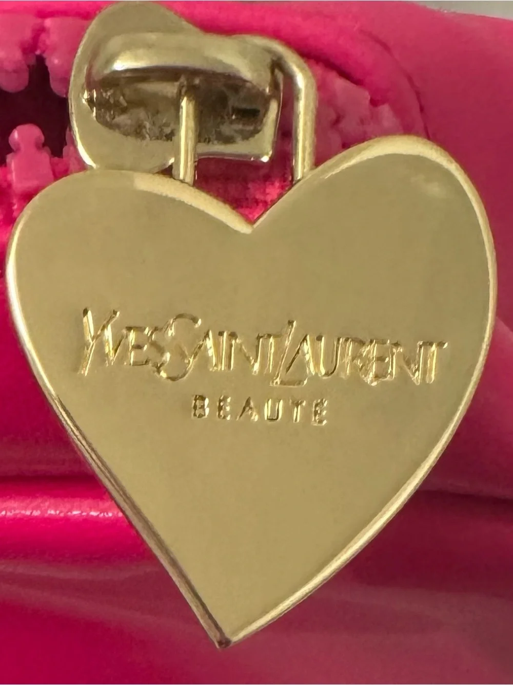 YSL Beauté Pink Heart-Shaped Cosmetic Pouch
